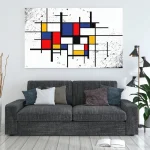 tela Mondrian composizione rosso giallo e blu