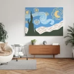 Tela di Van Gogh la notte stellata