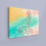 tela venere di botticelli ad acquarello