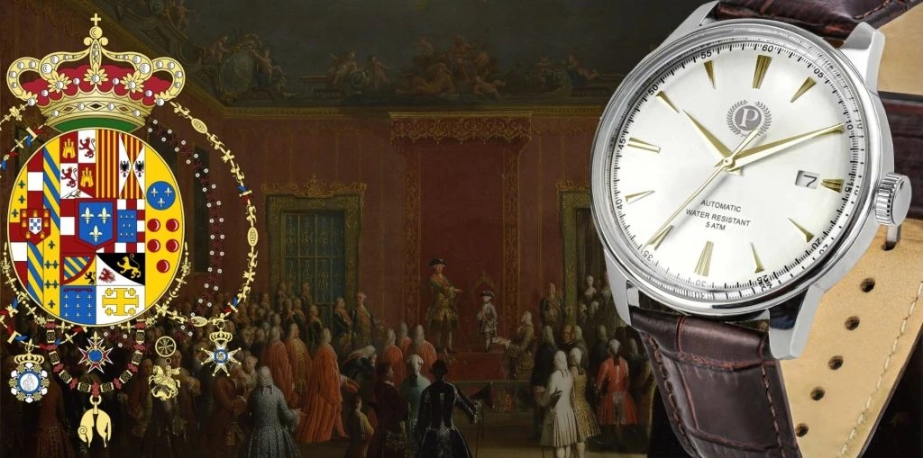 orologio con stemma della casata dei borbone