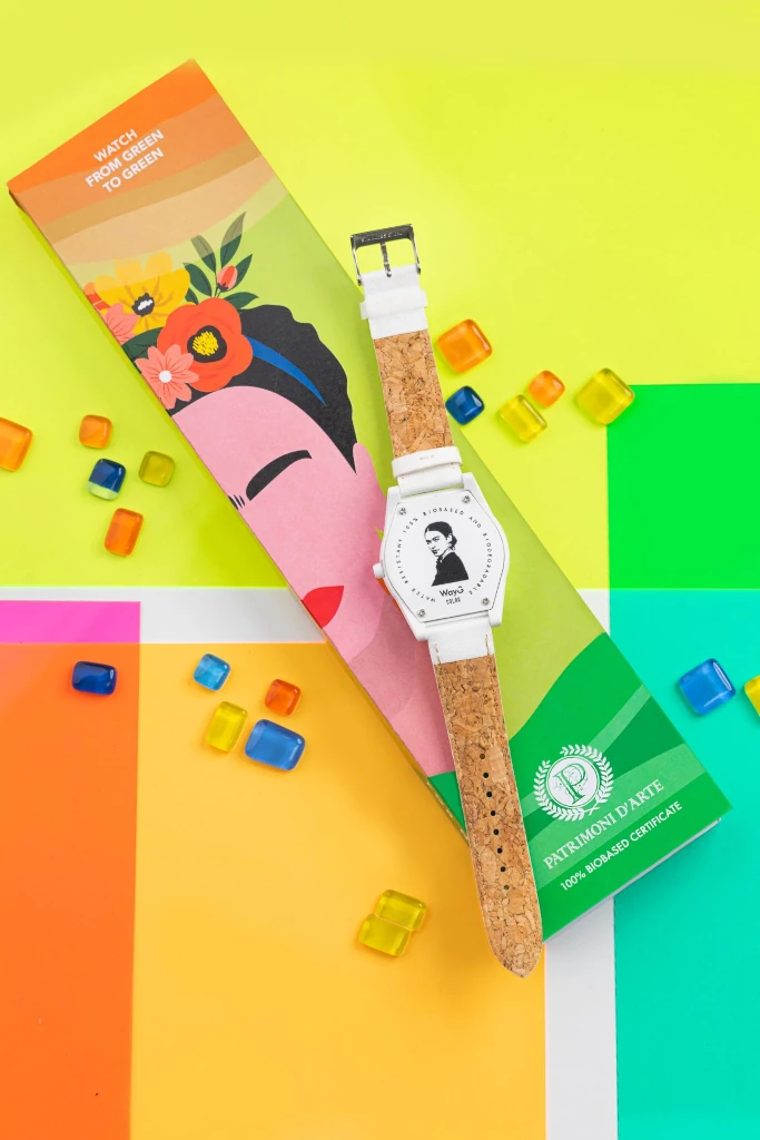 fondello dell'orologio con immagine di frida kahlo